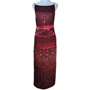 Georgiou Studio Satin Burnout Slip Dress Women's 4 90s Spaghetti Strap Vamp Goth